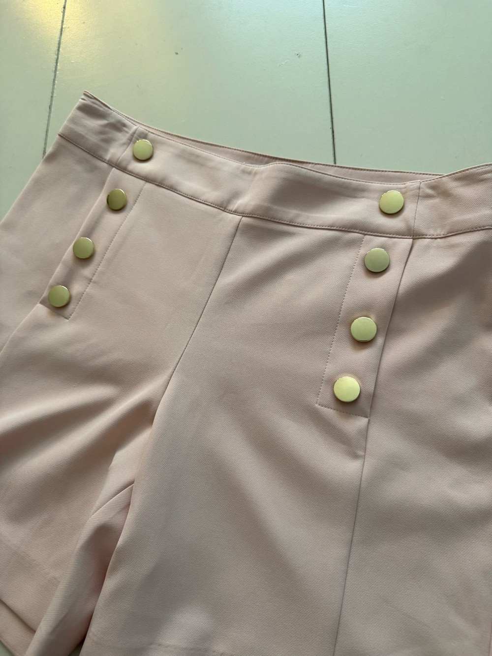Melanie Lyne High Waist Pink Button-Front Women’s Shorts - Picture 3 of 6